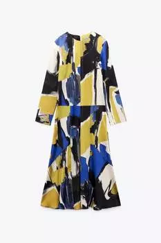 Платье Zara Printed, разноцветный