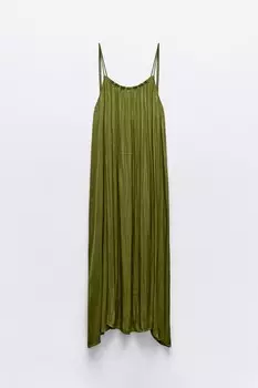 Платье Zara Satin Beaded, зеленый
