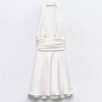 Платье Zara Satin Halter, белый
