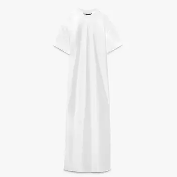 Платье Zara Satin Midi, белый