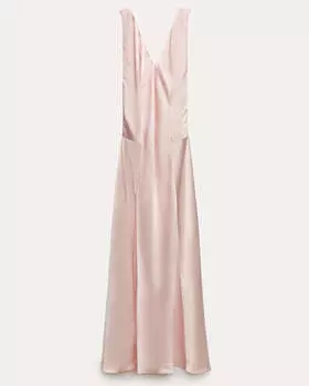Платье Zara Satin Open-back, розовый