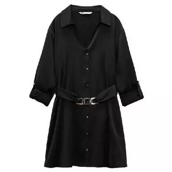 Платье Zara Satin Shirt, черный