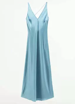 Платье Zara Satin Slip, голубой