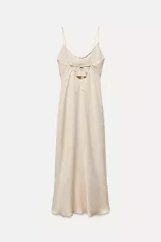 Платье Zara Satin Slip, кремовый
