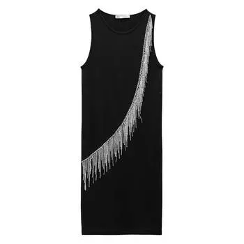 Платье Zara Seamless Rhinestone, черный