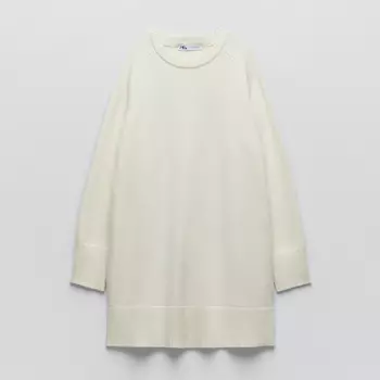 Платье Zara Short Knit, кремовый