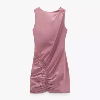 Платье Zara Short Open-back, пыльный розовый