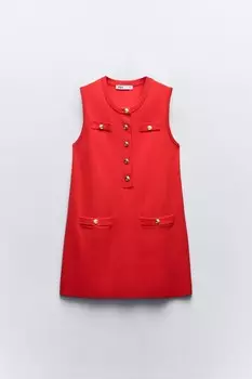 Платье Zara Short Plain Knit, красный