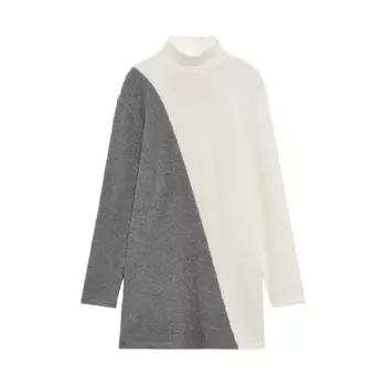 Платье Zara Short Soft, белый/серый