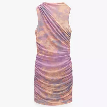 Платье Zara Short Tulle With Print, мультиколор