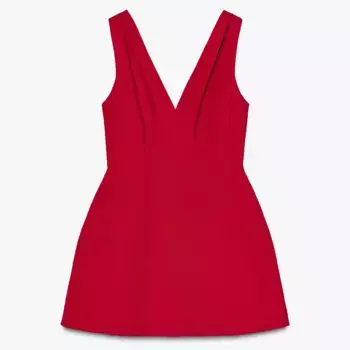 Платье Zara Short Voluminous Zw Collection, красный