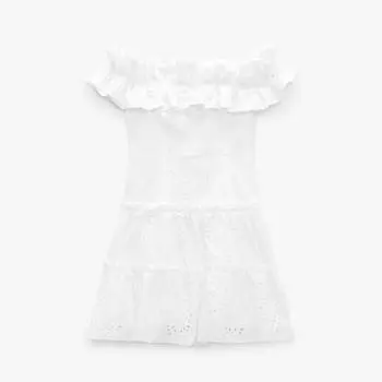 Платье Zara Short With Exposed Shoulders, белый