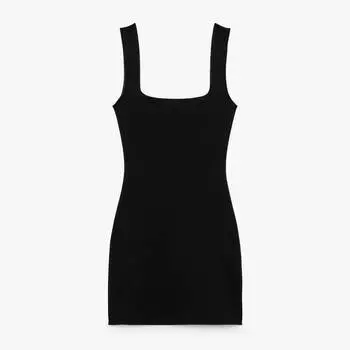 Платье Zara Stretch Knit Strappy, черный