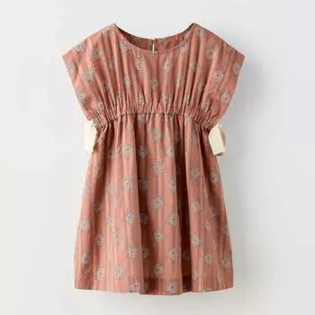 Платье Zara Summer Camp Printed, коричневый