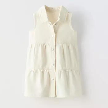 Платье Zara Summer Camp Twill Panels, молочный
