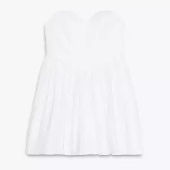 Платье Zara Sweetheart Neckline Mini, белый