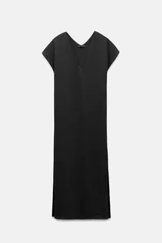 Платье Zara Washed Midi, черный