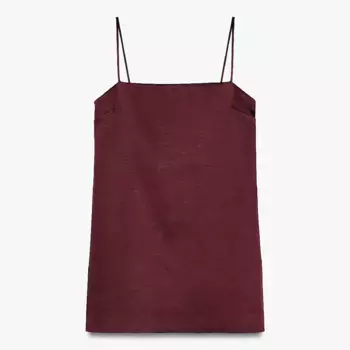 Платье Zara Zw Collection Heavy Sateen, бордовый