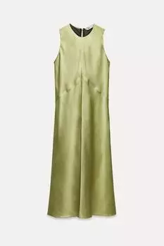 Платье Zara Zw Collection Sleeveless, зеленый