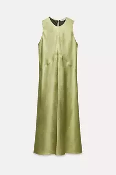 Платье Zara Zw Collection Sleeveless, зеленый