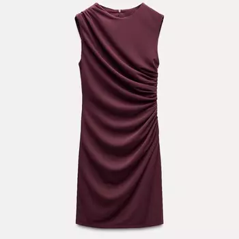 Платье Zara Zw Draped Short, фиолетовый