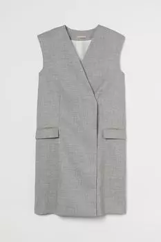 Платье-жакет без рукавов H&amp;M, светло-серый меланж