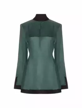 Платье-жакет в стиле колор-блок MM6 MAISON MARGIELA, зелёный
