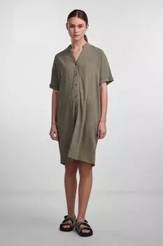 Платье Женщины/Девочки Темно-Зеленый Лишайник PIECES, зеленый