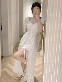 Платье Женское 2 в 1, Однотонное, с запахом, завязкой, элегантное Dazy, белый