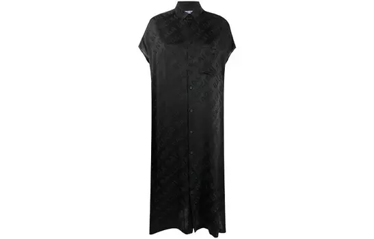 Платье женское Balenciaga с короткими рукавами, черный