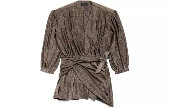 Платье женское Balenciaga с рукавами, коричневый