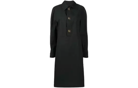 Платье женское Bottega Veneta с длинными рукавами, черный