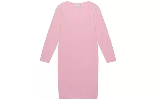 Платье женское Burberry с длинными рукавами, розовый