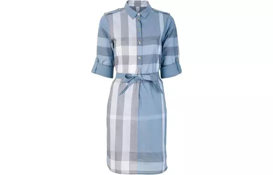 Платье женское Burberry с длинными рукавами, светло-голубой