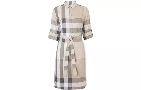 Платье женское Burberry с длинными рукавами, серо-бежевый