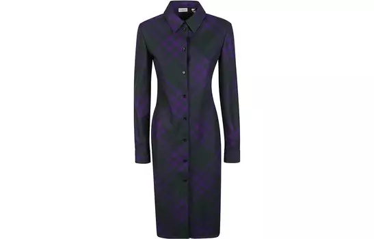 Платье женское Burberry с длинными рукавами, фиолетовый