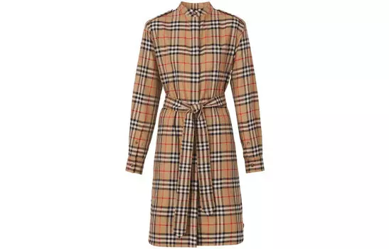 Платье женское Burberry с длинными рукавами, светло-коричневый
