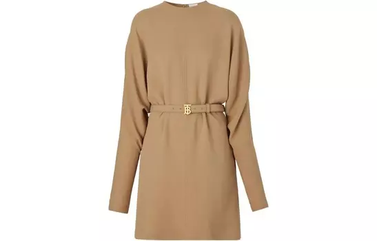 Платье женское Burberry с длинными рукавами, хаки