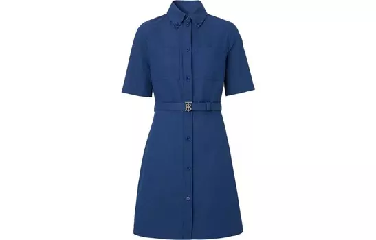 Платье женское Burberry с короткими рукавами, темно-синий