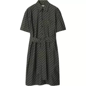 Платье женское Burberry с короткими рукавами, черный / серый