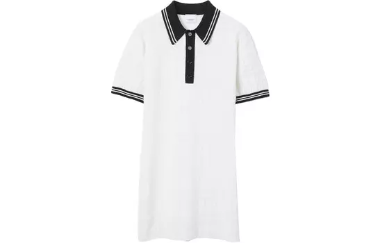 Платье женское Burberry с короткими рукавами, белый / черный