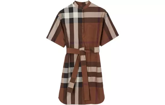 Платье женское Burberry с короткими рукавами, хаки