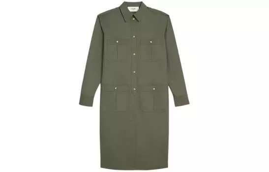 Платье женское Celine с длинными рукавами, зеленый