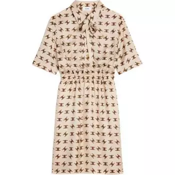 Платье женское Celine с короткими рукавами, коричневый