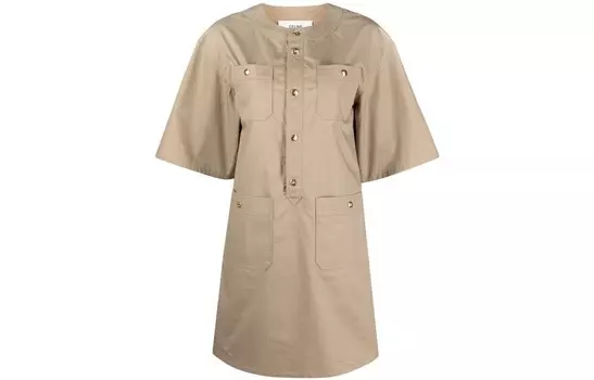 Платье женское Celine с короткими рукавами, бежевый