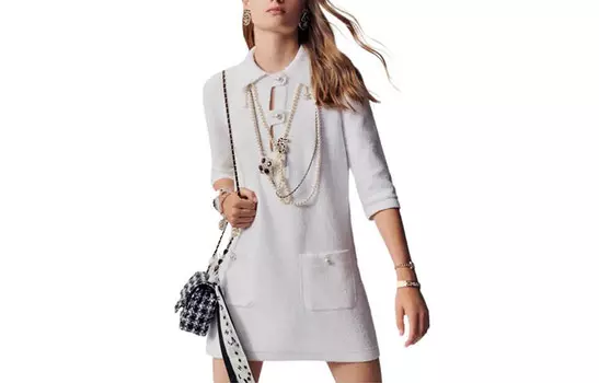 Платье женское Chanel с длинными рукавами, белый