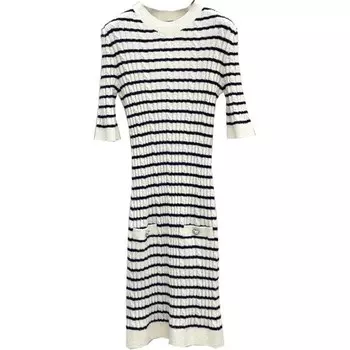 Платье женское Chanel с короткими рукавами, черный / белый