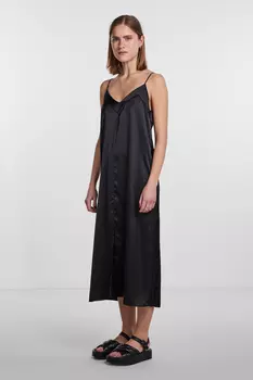 Платье Женское/Девочка Черное PIECES, черный