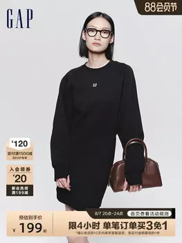 Платье женское Gap 2024 с логотипом, серый