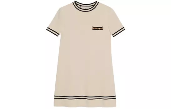 Платье женское Gucci Horsebit с короткими рукавами, белый